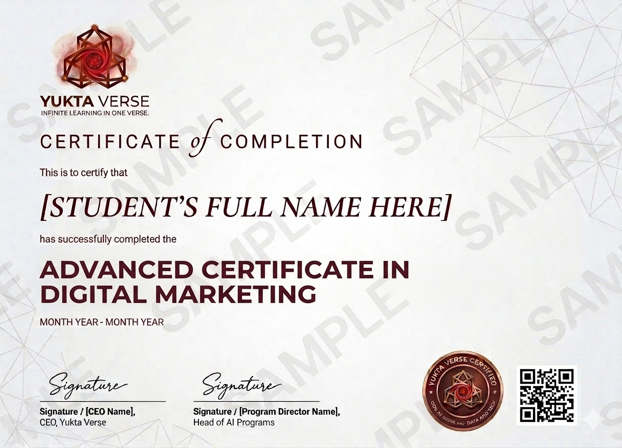 Advanced Certificate in Digital Marketing Certificate