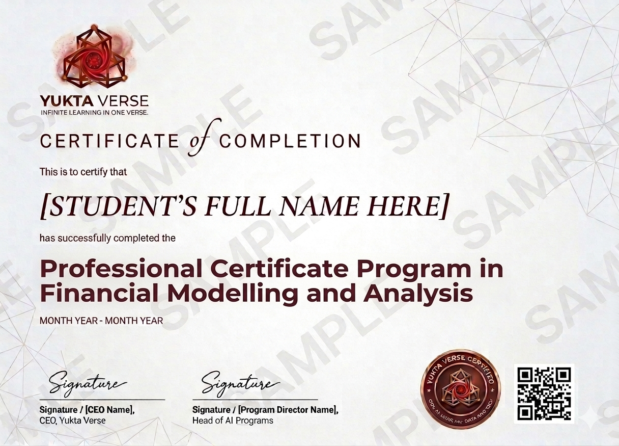 Professional Certificate Program in Financial Modelling and Analysis Certificate