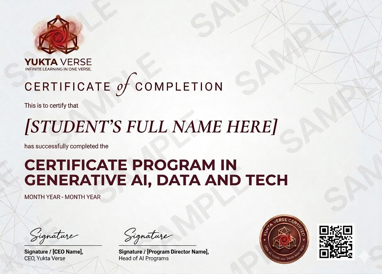 Certificate Program in Generative AI, Data and Tech Certificate